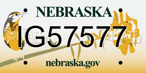 IG57577 Nebraska License Plate