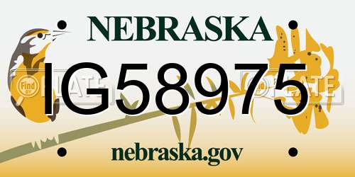IG58975 Nebraska License Plate