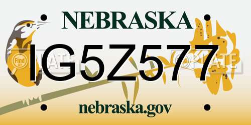 IG5Z577 Nebraska License Plate