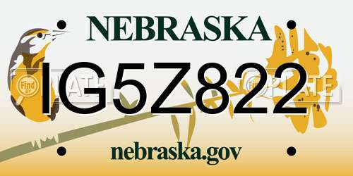 IG5Z822 Nebraska License Plate