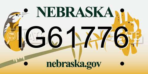 IG61776 Nebraska License Plate