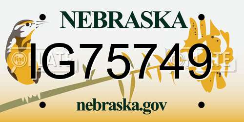 IG75749 Nebraska License Plate