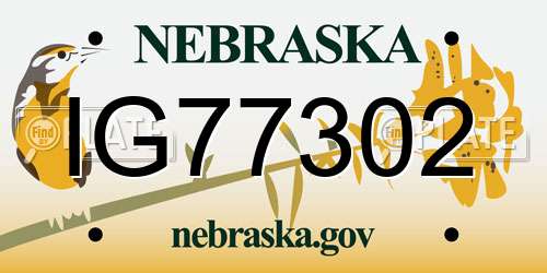 IG77302 Nebraska License Plate