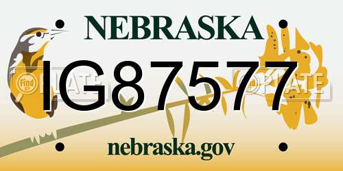 IG87577 Nebraska License Plate