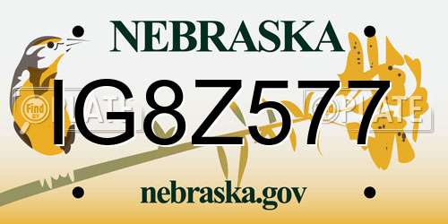 IG8Z577 Nebraska License Plate
