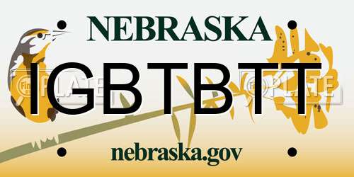 IGBTBTT Nebraska License Plate
