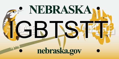 IGBTSTT Nebraska License Plate