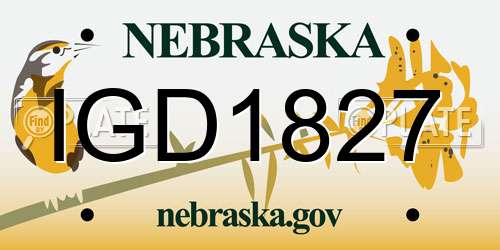 IGD1827 Nebraska License Plate
