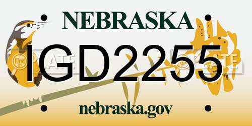 IGD2255 Nebraska License Plate