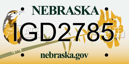 IGD2785 Nebraska License Plate