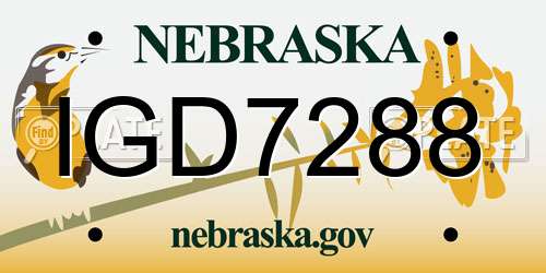 IGD7288 Nebraska License Plate