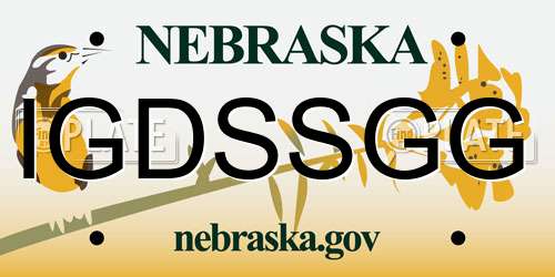 IGDSSGG Nebraska License Plate