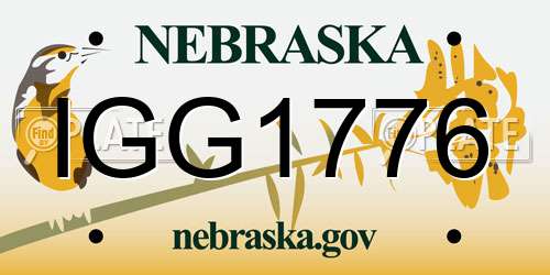 IGG1776 Nebraska License Plate