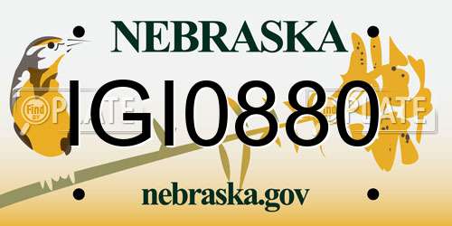 IGI0880 Nebraska License Plate