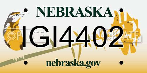IGI4402 Nebraska License Plate