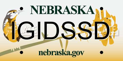 IGIDSSD Nebraska License Plate