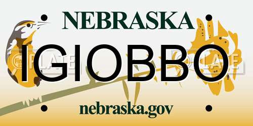 IGIOBBO Nebraska License Plate