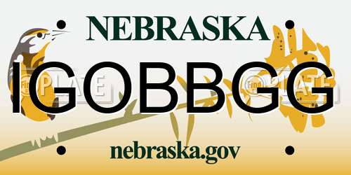 IGOBBGG Nebraska License Plate