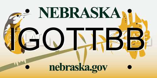 IGOTTBB Nebraska License Plate