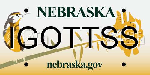 IGOTTSS Nebraska License Plate