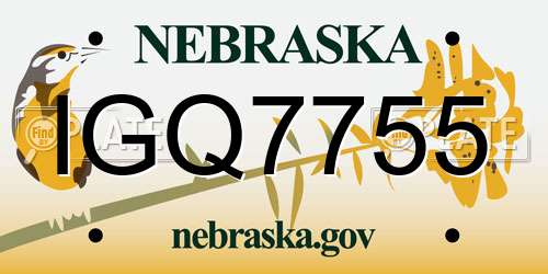 IGQ7755 Nebraska License Plate