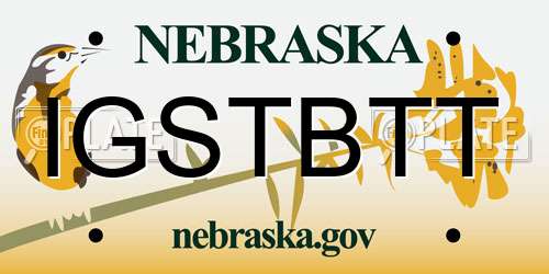 IGSTBTT Nebraska License Plate