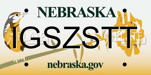 IGSZSTT Nebraska License Plate
