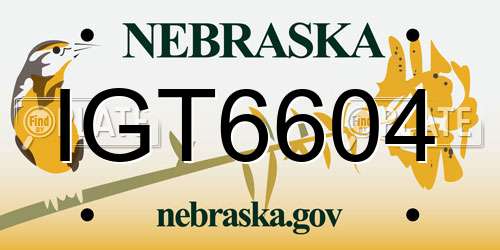 IGT6604 Nebraska License Plate