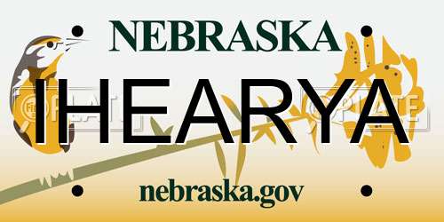 IHEARYA Nebraska License Plate