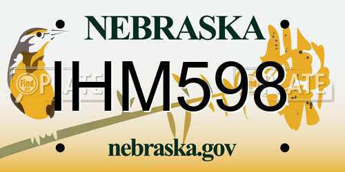 IHM598 Nebraska License Plate