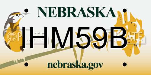 IHM59B Nebraska License Plate
