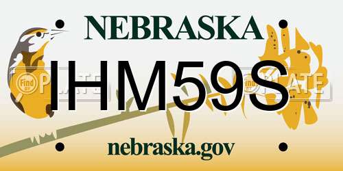 IHM59S Nebraska License Plate