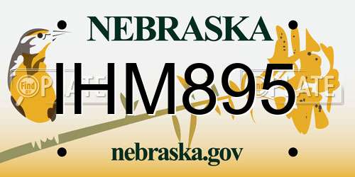 IHM895 Nebraska License Plate