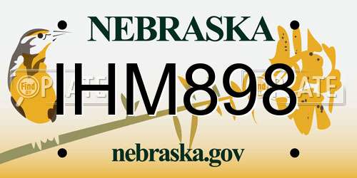 IHM898 Nebraska License Plate