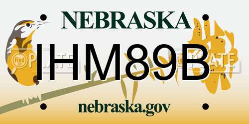 IHM89B Nebraska License Plate