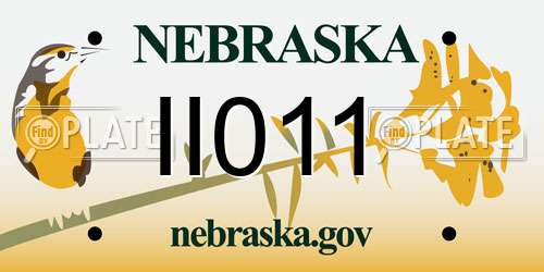 II011 Nebraska License Plate