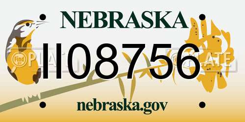 II08756 Nebraska License Plate