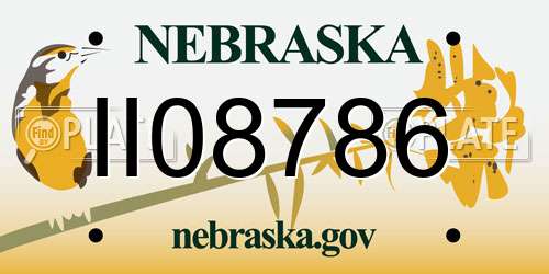 II08786 Nebraska License Plate