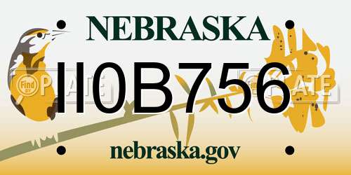 II0B756 Nebraska License Plate