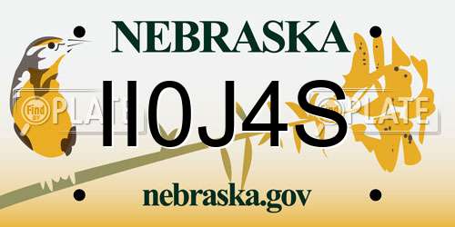 II0J4S Nebraska License Plate