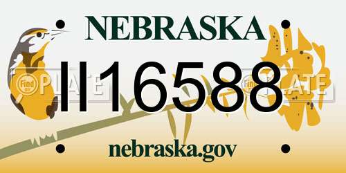 II16588 Nebraska License Plate