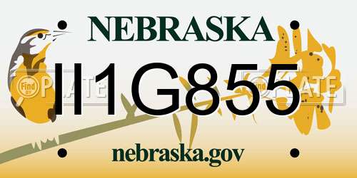 II1G855 Nebraska License Plate