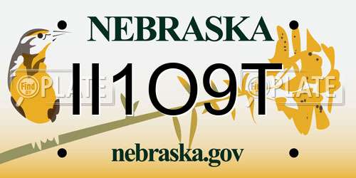 II1O9T Nebraska License Plate