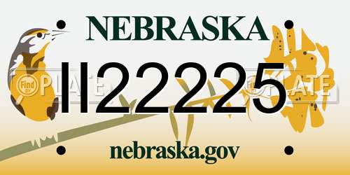II22225 Nebraska License Plate