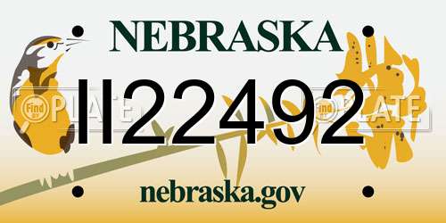 II22492 Nebraska License Plate