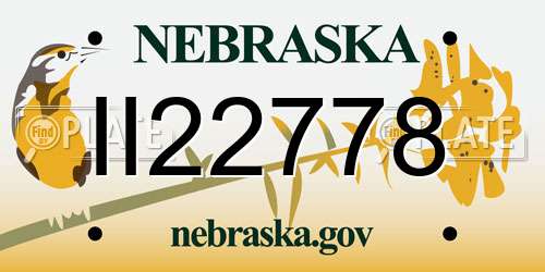 II22778 Nebraska License Plate