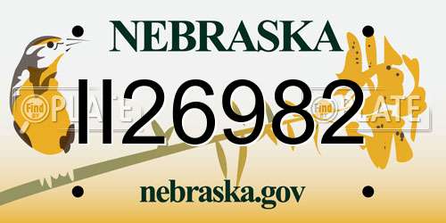 II26982 Nebraska License Plate