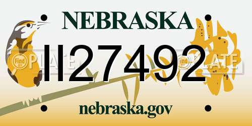 II27492 Nebraska License Plate