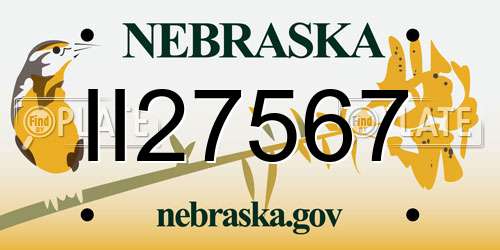 II27567 Nebraska License Plate
