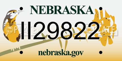 II29822 Nebraska License Plate